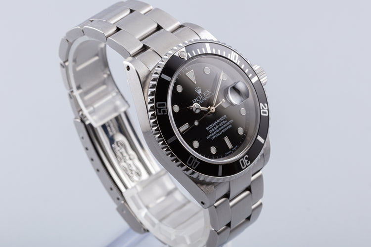2000 Unpolished Rolex Submariner 16610 with Box & Papers