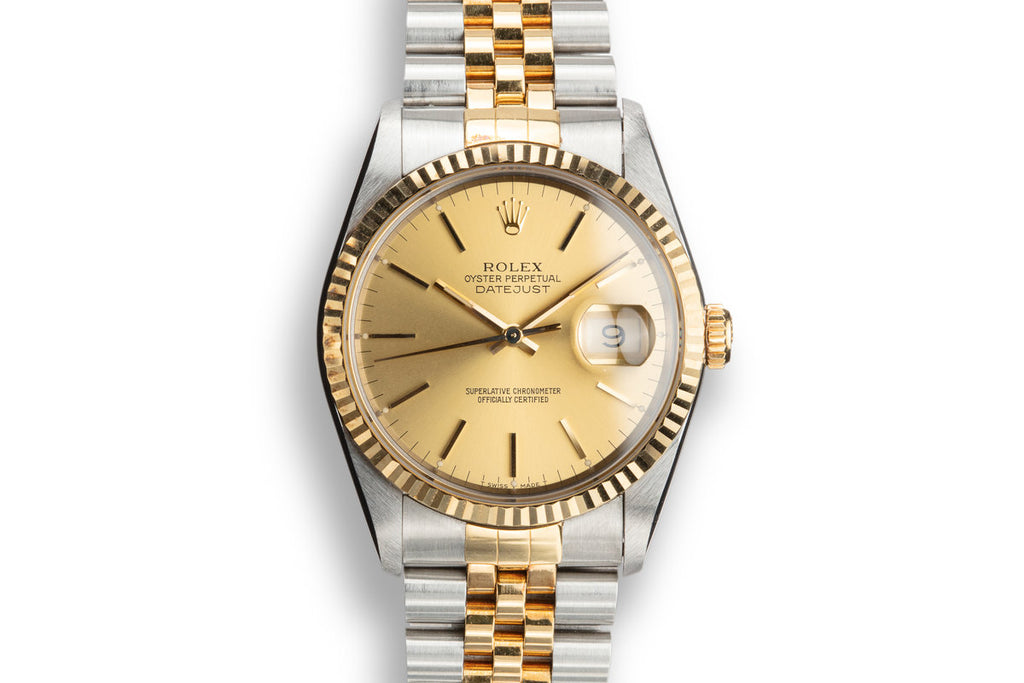 1993 Rolex Two-Tone Datejust 16233 Champagne Dial with Papers