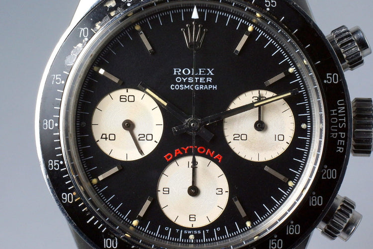 1975 Rolex Daytona 6263 Black Sigma Big Red Daytona Dial with RSC Papers
