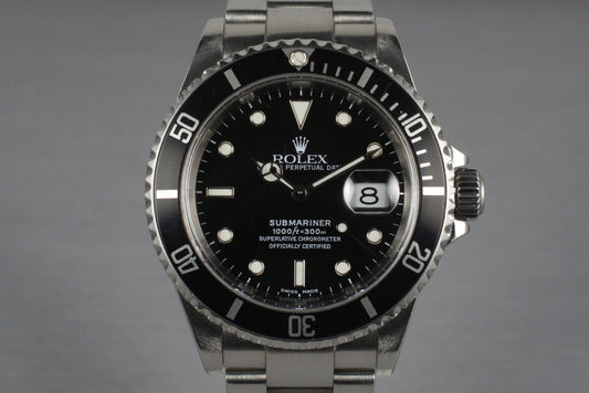 2001 Rolex Submariner 16610 with Box and Papers