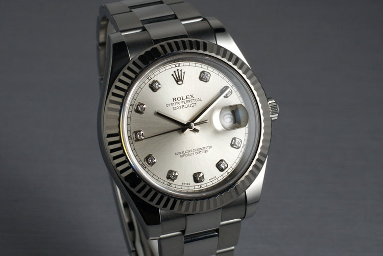 2010 Rolex Datejust II 116334 with Silver Diamond Dial PGA Award Watch