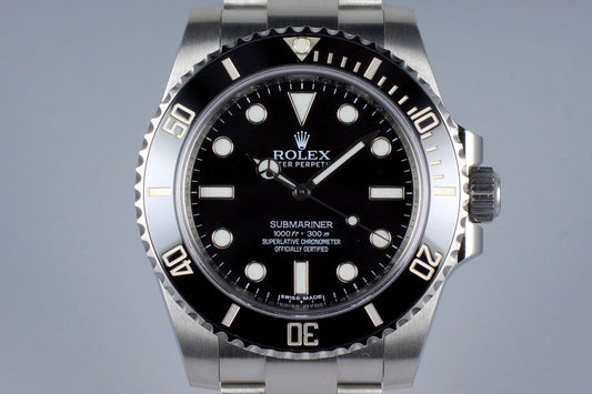 2015 Rolex Submariner 114060 with Box and Papers