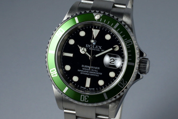 2004 Rolex Green Submariner 16610LV Mark I Dial and Insert