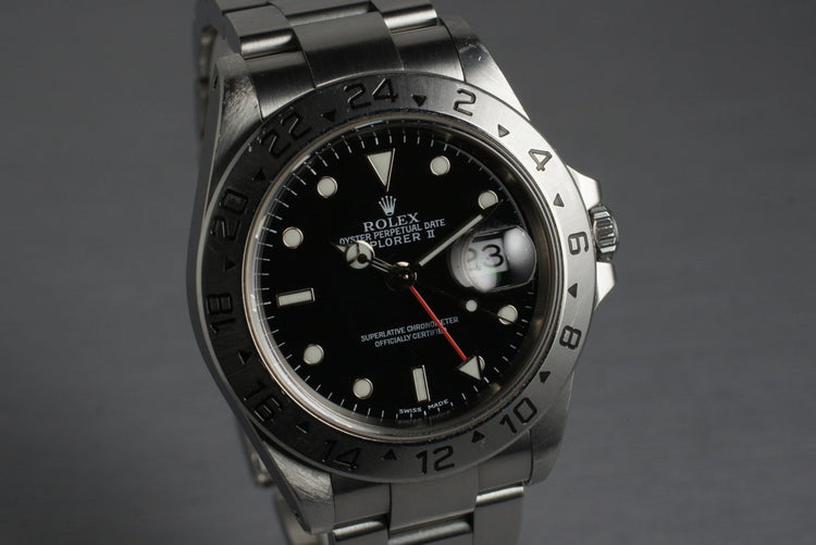 2000 Rolex Explorer II 16570 Black Dial with Box and Papers