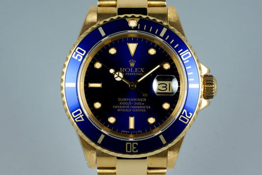 1988 Rolex YG Blue Submariner 16618
