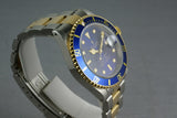 Rolex Submariner 18K/SS Blue Dial 16613 Box and Papers