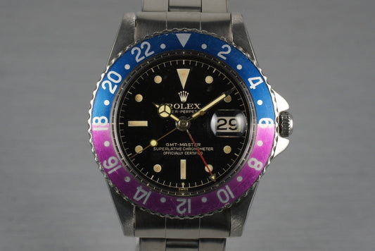 1961 Rolex GMT 1675 PCG Gilt Chapter Ring