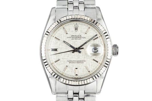 1972 Rolex DateJust 1601 with Silver Sigma Linen Dial