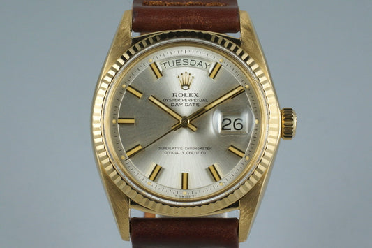 1970 Rolex YG Day-Date 1803 with Silver ‘Wide Boy’ Dial