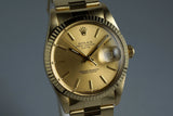 1987 Rolex 14K YG Date Ref: 15037 with Box and Papers