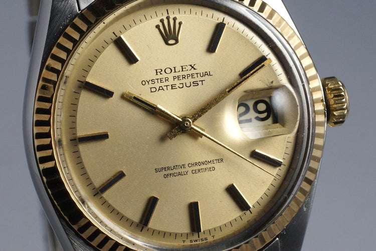 1968 Rolex Two Tone DateJust 1601Non-Luminous Matte Champagne Dial