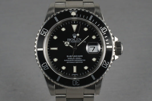 Rolex Submariner 16610 with Box and Papers