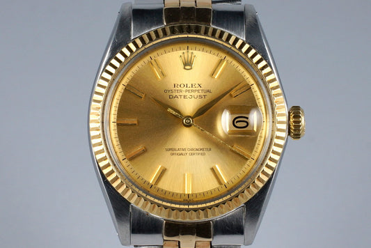 1962 Rolex Two Tone DateJust 1601 Non-Luminous Champagne Dial