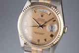 1991 Rolex Day-Date 18239B Tridor President with Salmon Roman Dial Box and Papers