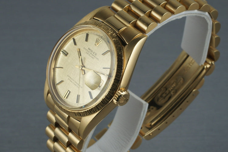 1969 Rolex YG DateJust 1607 with Box and Papers