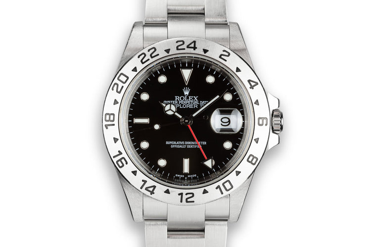 2002 Rolex Explorer II 16570 Black Dial with Box and Papers sold at Serpico Y Laino
