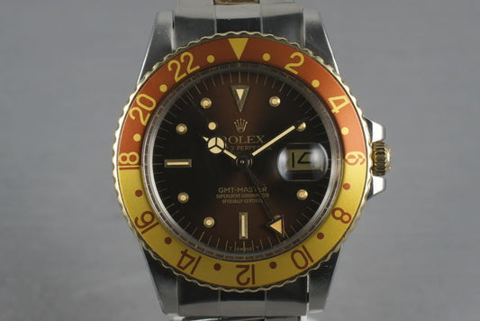 1979 Rolex GMT Two Tone 1675 with root beer nipple dial