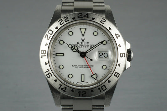 2003 Rolex Explorer II 16570 with White Dial
