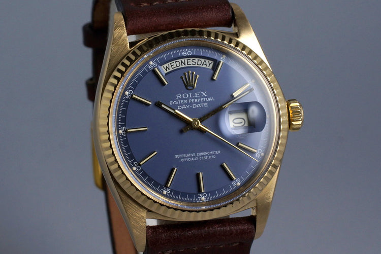 1970 Rolex YG Day-Date 1803 Matte Blue Dial