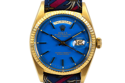 1972 Rolex YG Day-Date 1803 Blue Stella Dial