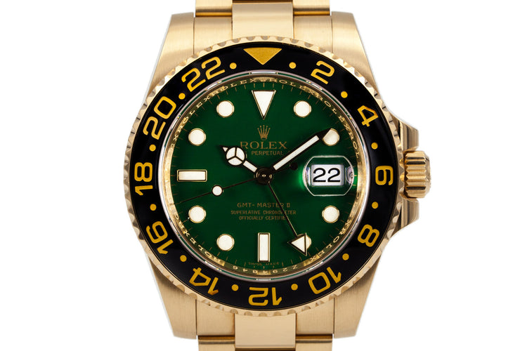 2009 Ceramic GMT 18K GREEN Dial 116718 with Box and Papers