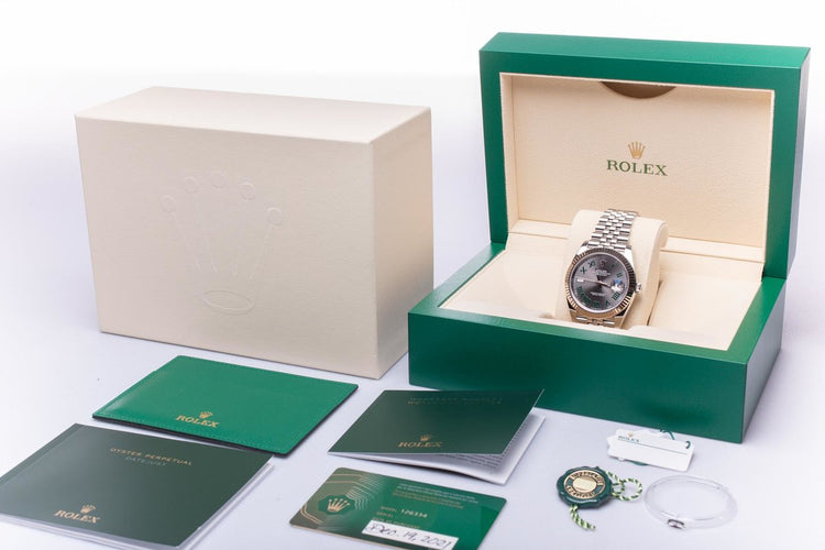2021 Rolex Datejust 126334 Wimbledon 41mm with Box, Card, Booklets & Hangtags