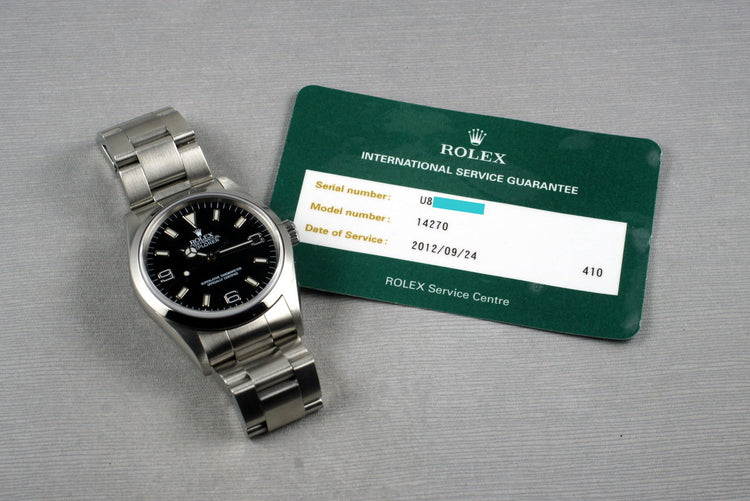 1997 Rolex Explorer 14270 with RSC Papers