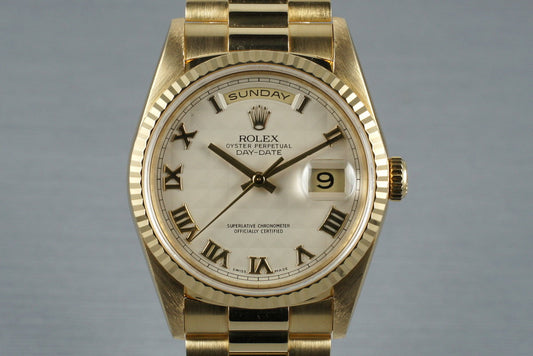 1990 Rolex Yellow Gold Day-Date Ref: 18238 with Cream Pyramid Dial
