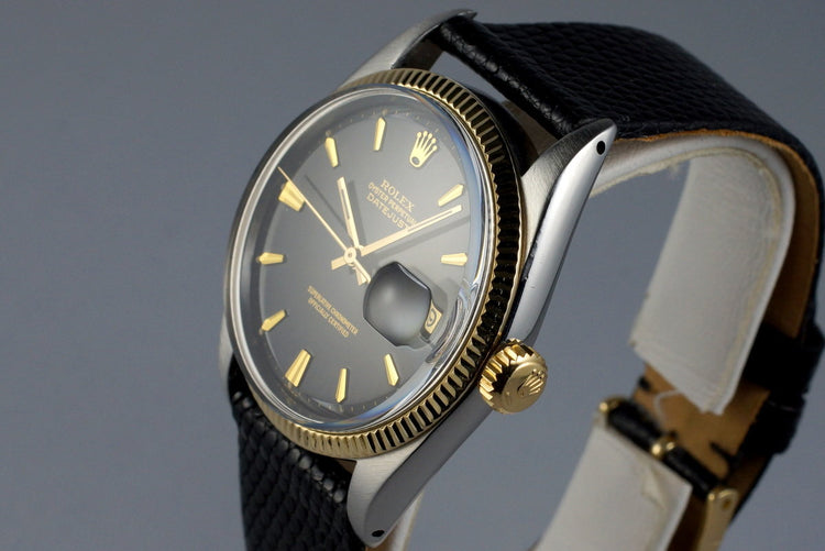 1961 Rolex Two Tone DateJust 1601 Glossy Gilt Black Dial