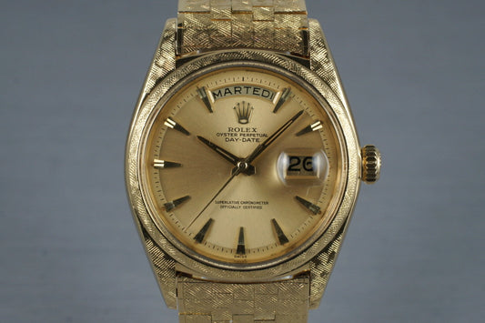 1963 Rolex YG Day-Date 1806 with Morellis Finish and Chronometer Papers