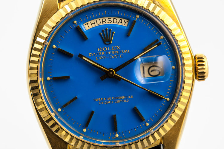 1972 Rolex YG Day-Date 1803 Blue Stella Dial