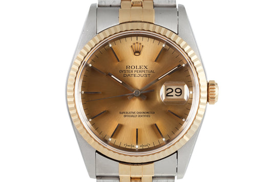 1993 Rolex Two Tone DateJust 16233 Gold Dial