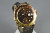 GMT 18K with Root Beer Nipple Dial 16758 with Rolex Service Papers