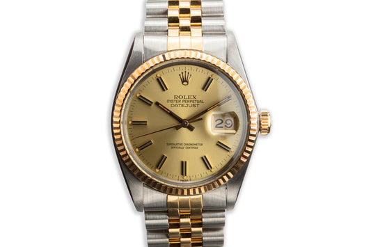 1982 Rolex Two-Tone DateJust 16013 Champagne Dial with Box and Papers