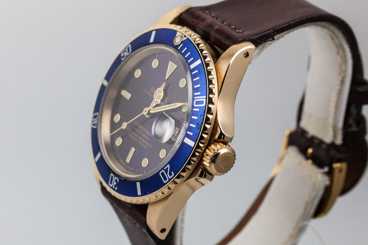 HQ Milton - 1982 Rolex YG Submariner 16808 with Purple Dial