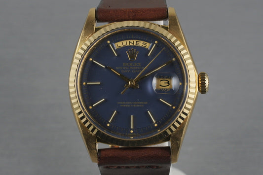 1970 Rolex YG Day-Date 1803 with Blue Dial