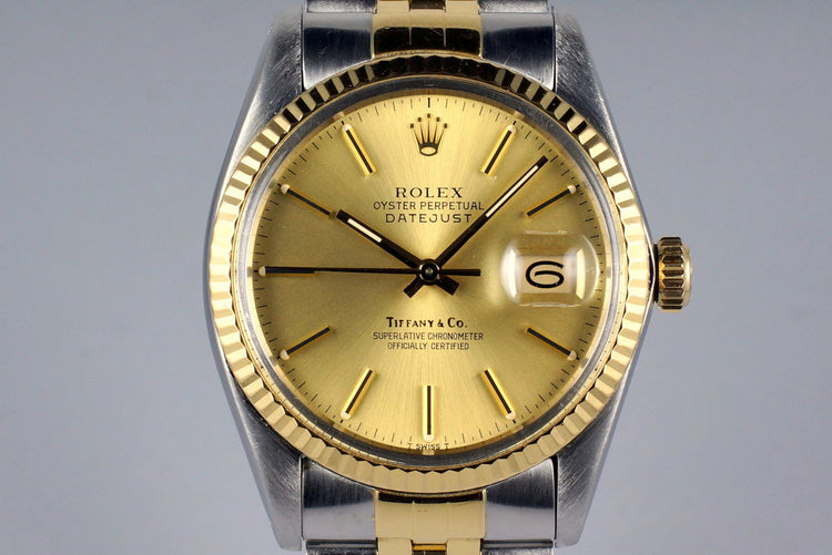 1983 Rolex Two Tone DateJust 16013 Champagne Tiffany & Co. Dial