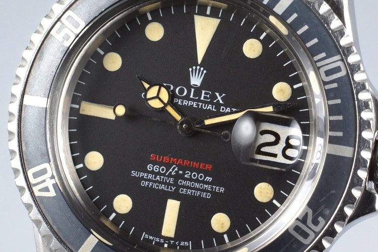 1972 Rolex Red Submariner 1680 Mark IV Dial with Box and Papers