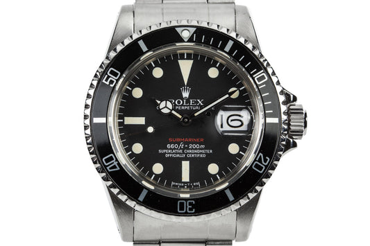 1971 Rolex Submariner 1680 with MK V Red Dial with Service papers