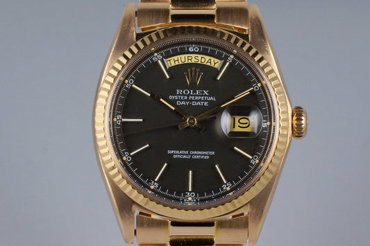 1972 Rolex Rose Gold Day-Date 1803 Black Dial