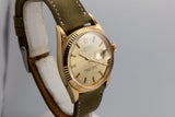1969 Rolex 18K YG DateJust 1601 with No Lume Champagne Dial
