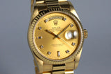 1991 Rolex YG Day-Date 18238 Factory Champagne Diamond Dial
