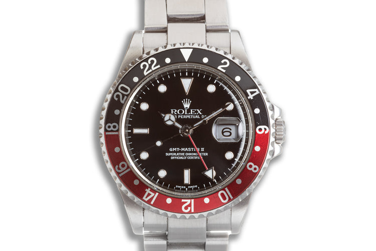 2000 Rolex GMT Master II 16710 Red & Black Insert Box & Papers