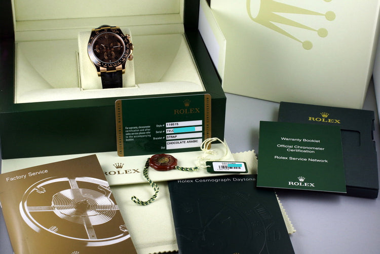 2013 Rolex RG Daytona 116515 Chocolate Arabic Dial with Box and Papers