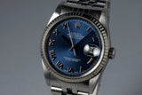 2001 Rolex DateJust 16234 Blue Roman Dial