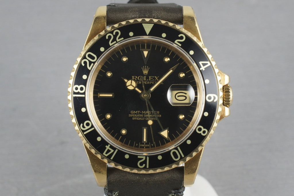 1980 Rolex GMT 18K with Black Nipple Dial 16758