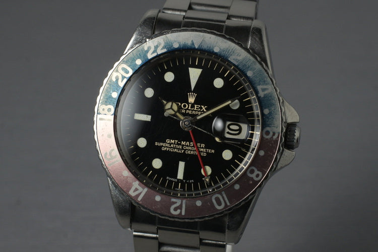 1963 Rolex GMT 1675 PCG with Glossy Gilt Double Swiss Dial