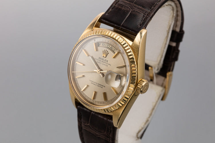 1972 Rolex 18K YG Day-Date 1803 Champagne Dial