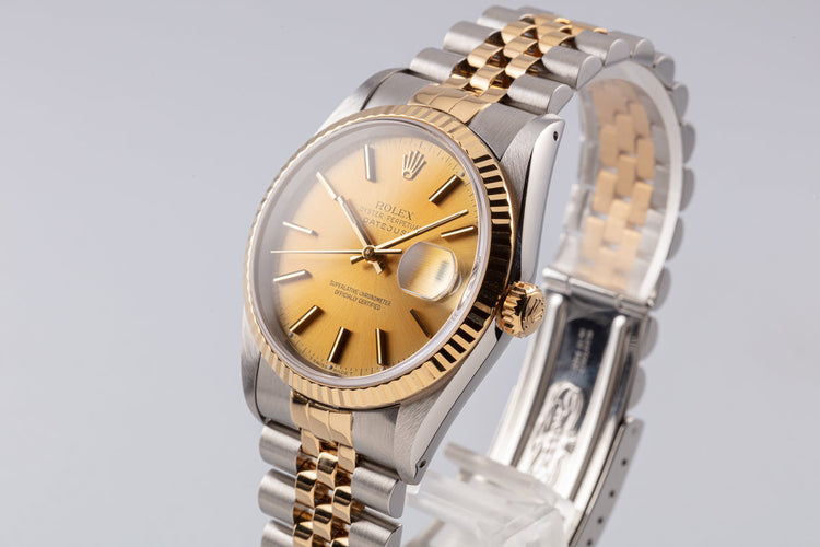 1993 Rolex Two-Tone DateJust 16233 Gold Dial