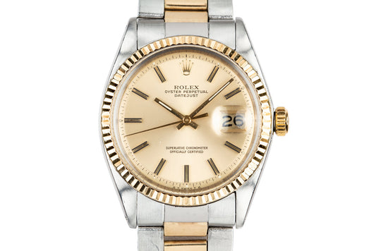 1972 Rolex Two-Tone DateJust 1601 Gold Sigma Dial on Two-Tone Oyster Bracelet